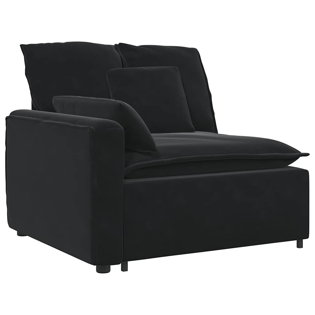 Sofá modular com almofadas preto