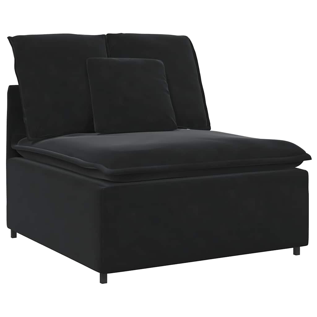 Sofá modular com almofadas preto