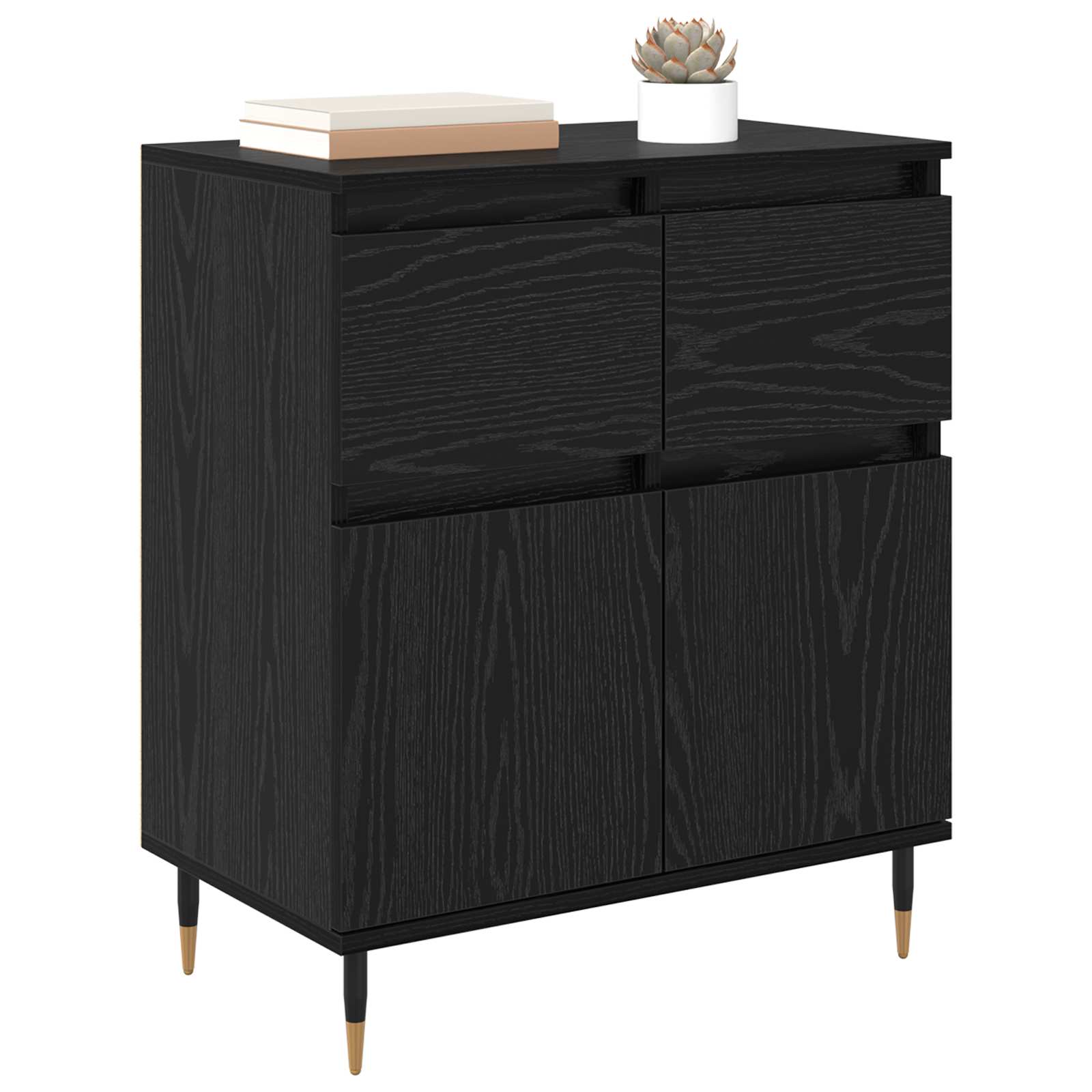 Buffet com gaveta carvalho preto 60 x 35 x 70 cm