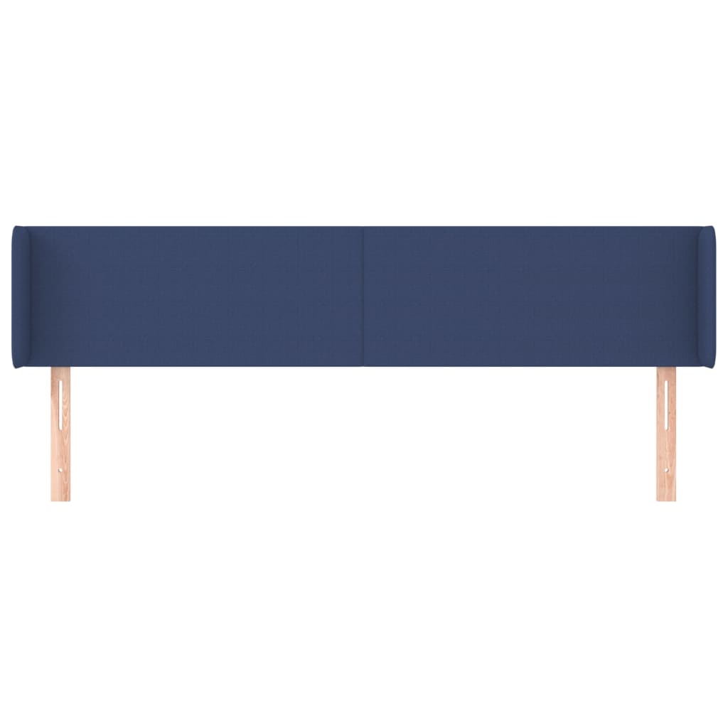 Cabeceira de cama c/ abas tecido 183x16x78/88 cm azul