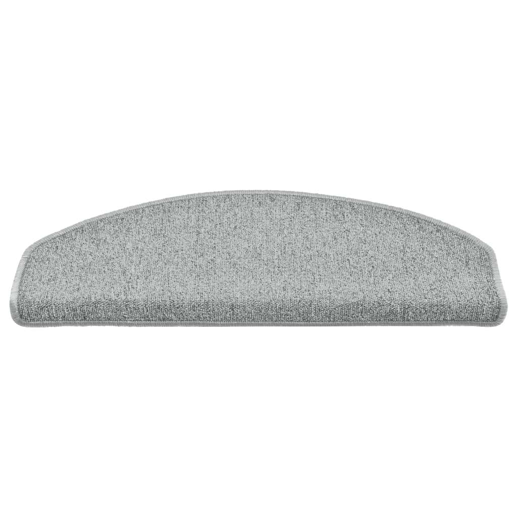 Tapetes de escada 15 peças 65x24x4 cm cinza claro semicircular grande