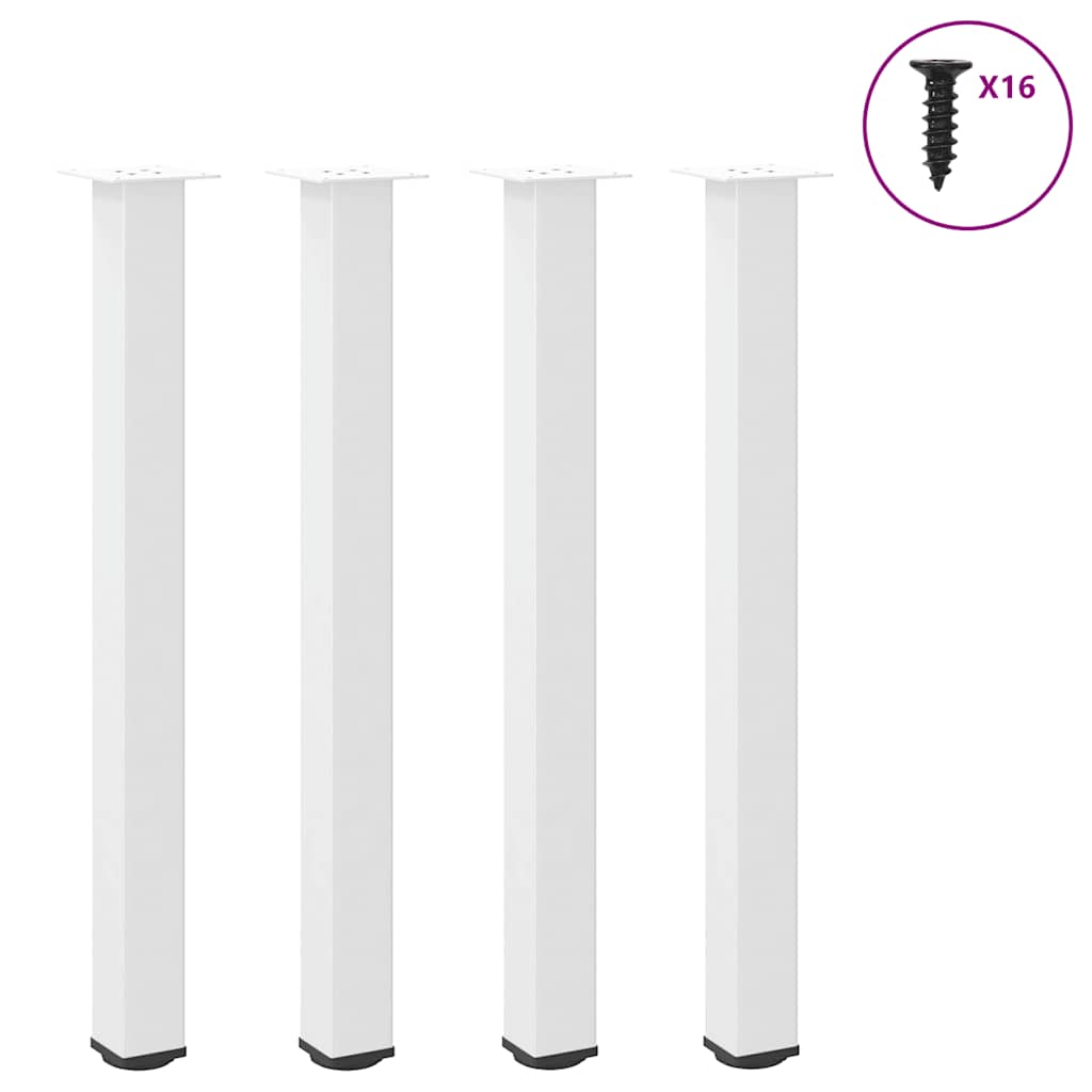 Pés para mesa de bar 4 peças, branco, 100-102 cm, aço