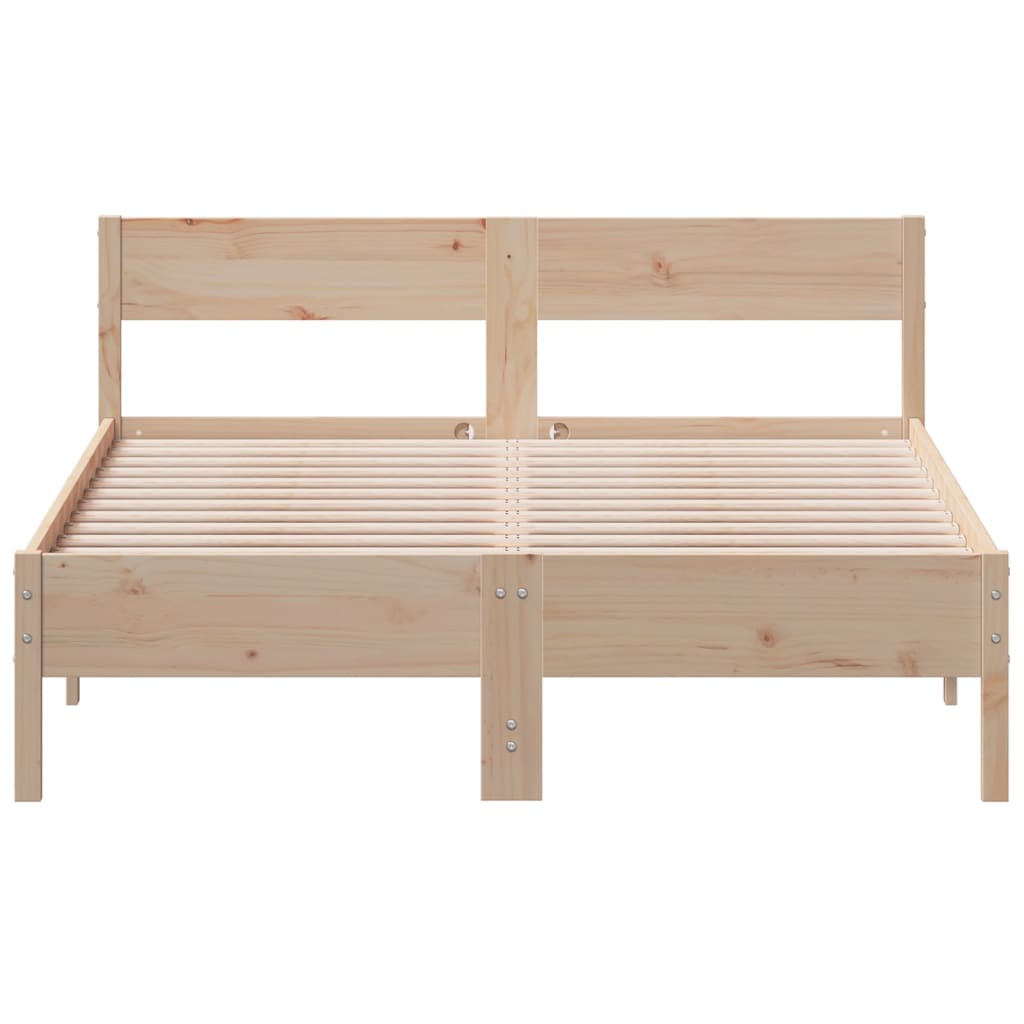 Cama sem colchão 140x200 cm madeira de pinho maciça