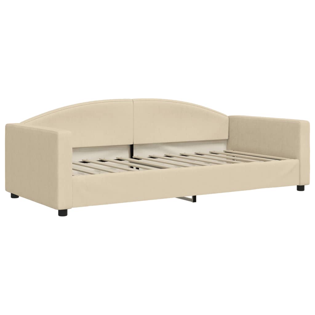 Sofá-cama c/ gavetão e colchões 90x200 cm tecido cor creme