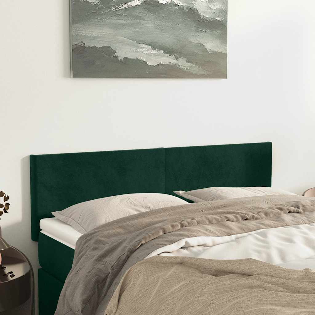 Cabeceiras verde-escuro 144x5x78/88 cm veludo