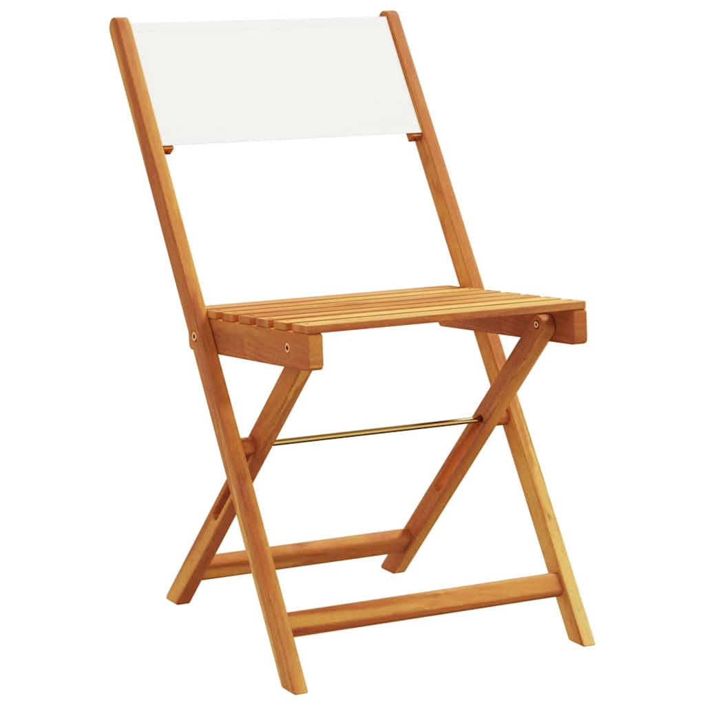 3 Pcs conjunto de bistrô tecido e madeira maciça branco nata