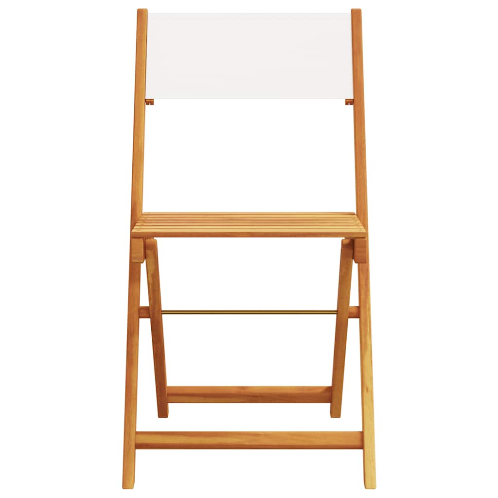 3 Pcs conjunto de bistrô tecido e madeira maciça branco nata