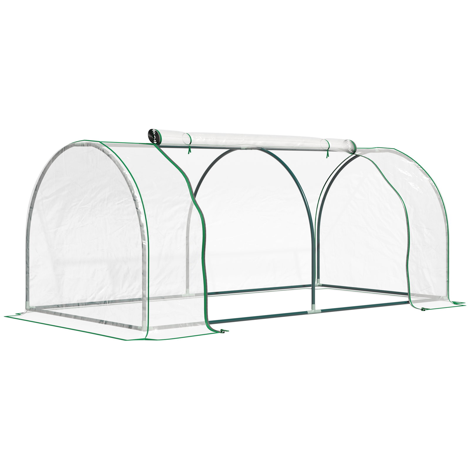 Estufa 200x100x80cm para Jardim Terraço Cultivo de Plantas Estufa com Estrutura de Aço Cobertura PVC Transparente