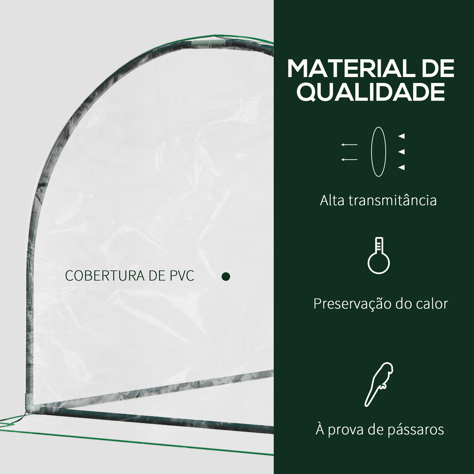 Estufa 200x100x80cm para Jardim Terraço Cultivo de Plantas Estufa com Estrutura de Aço Cobertura PVC Transparente