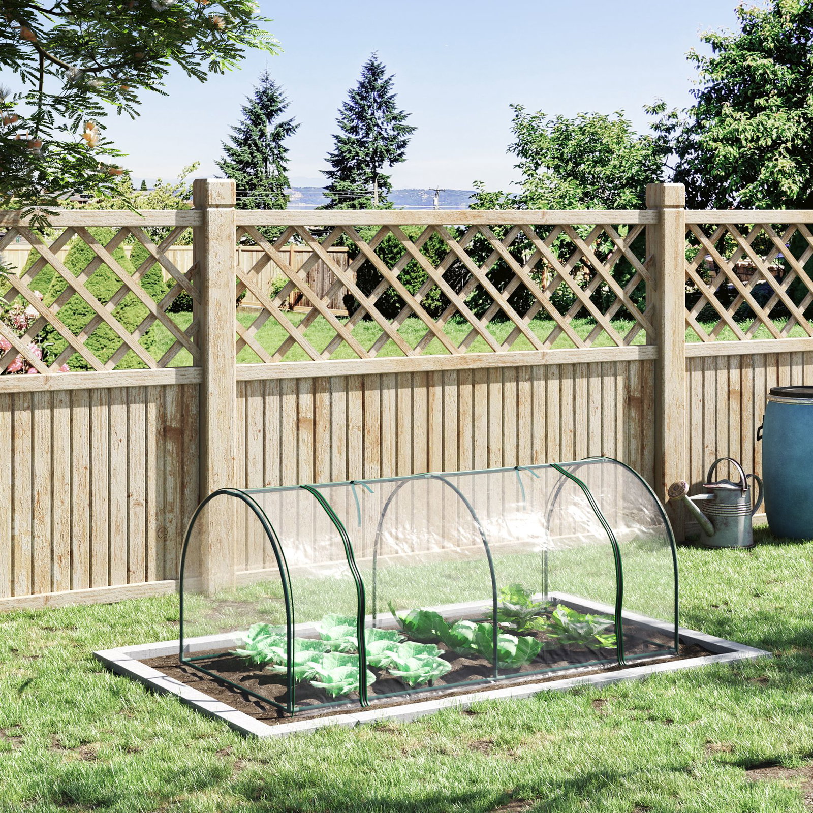 Estufa 200x100x80cm para Jardim Terraço Cultivo de Plantas Estufa com Estrutura de Aço Cobertura PVC Transparente