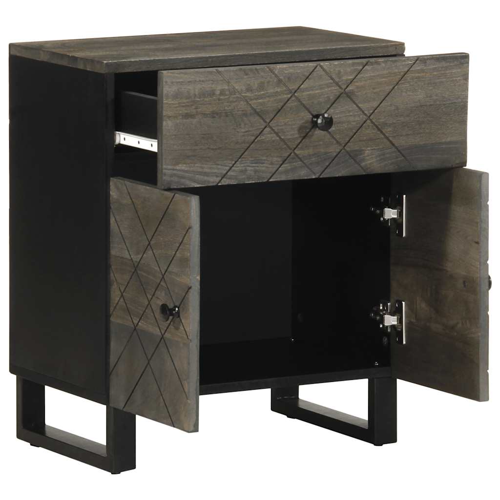 Mesa de cabeceira 50x33x60 cm madeira de mangueira maciça preto