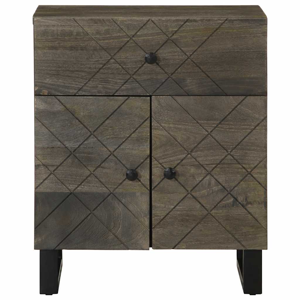 Mesa de cabeceira 50x33x60 cm madeira de mangueira maciça preto