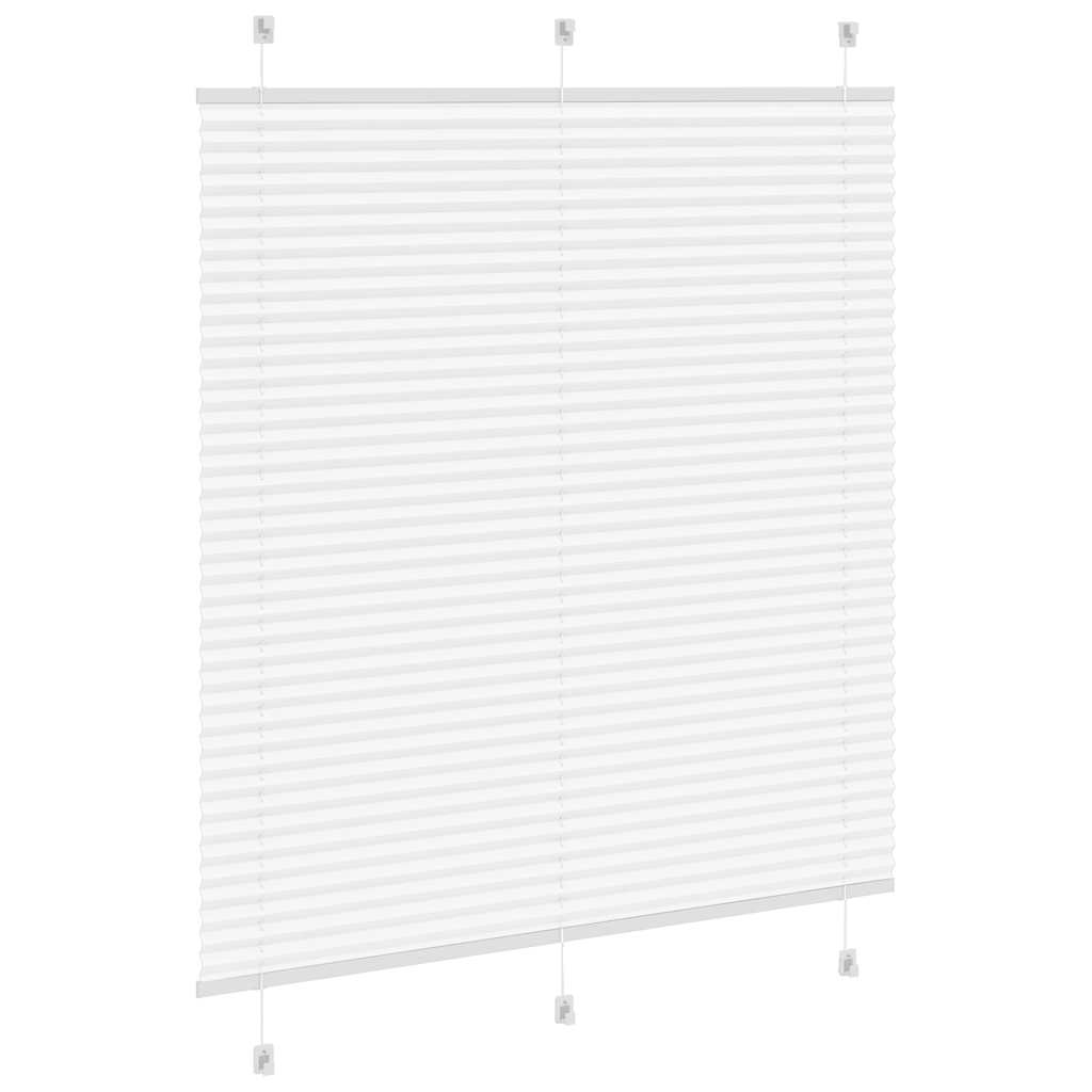 Branco plissada cega 115x100cm largura tecido 114,4cm poliéster