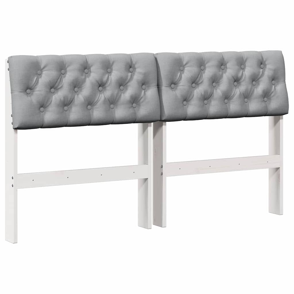 Cabeceira estofada cinzento-claro 140 cm