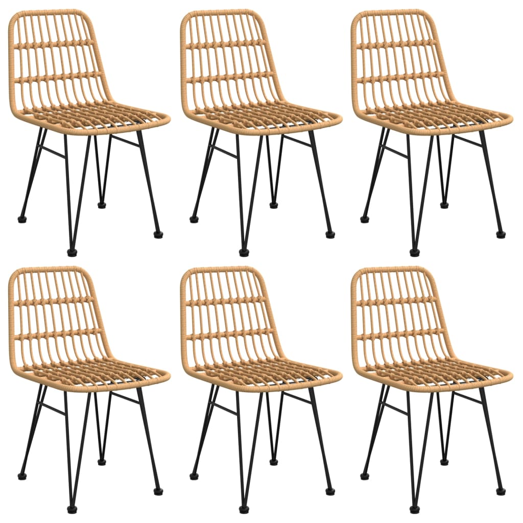 7 Pcs conjunto de jantar para jardim vime PE