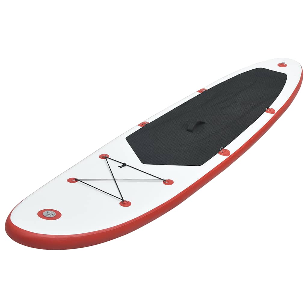 Prancha de paddle sup insuflável vermelho e branco