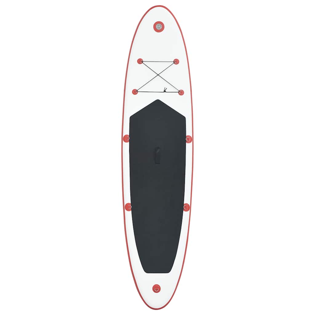 Prancha de paddle sup insuflável vermelho e branco