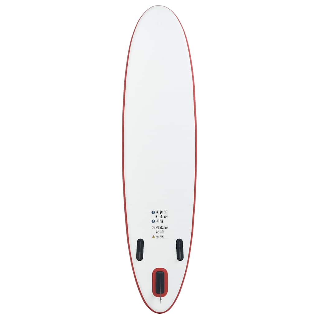 Prancha de paddle sup insuflável vermelho e branco
