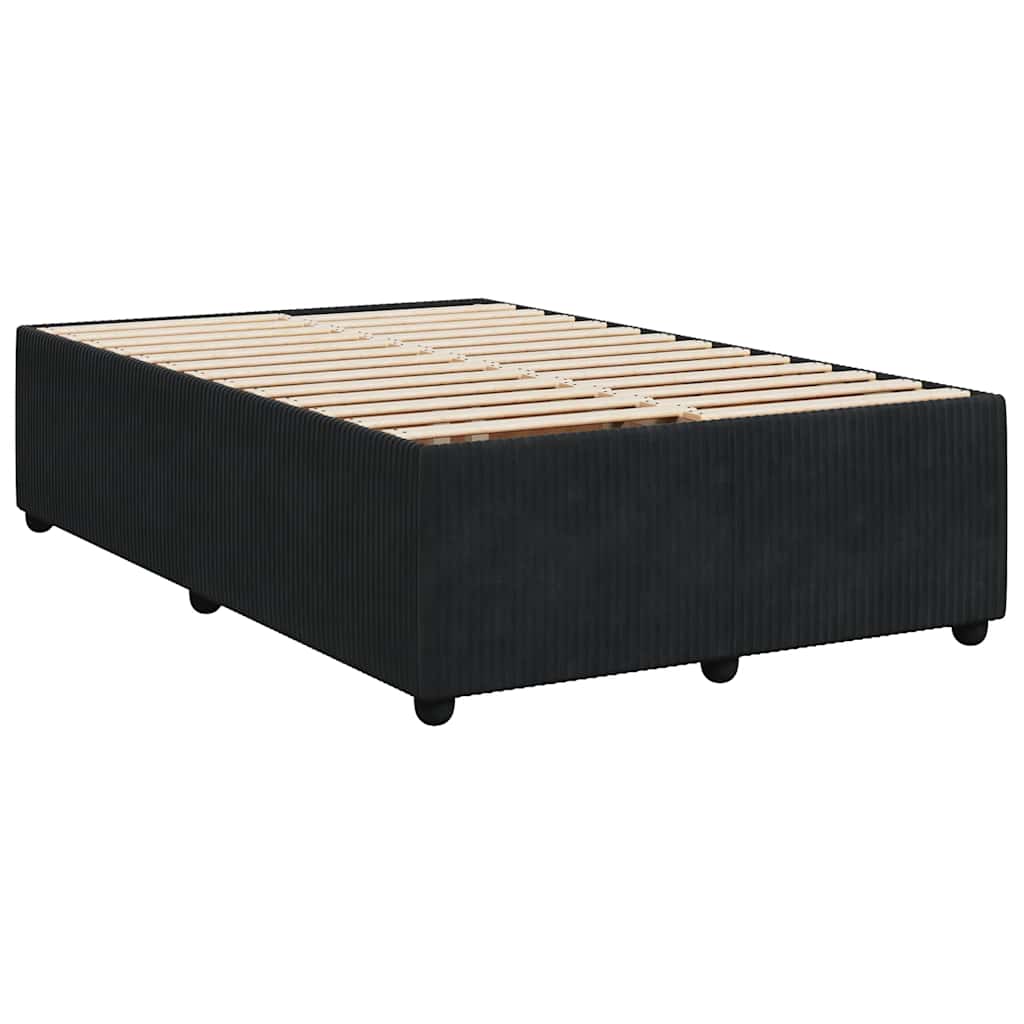 Estrutura de cama sem colchão 120x190 cm veludo preto