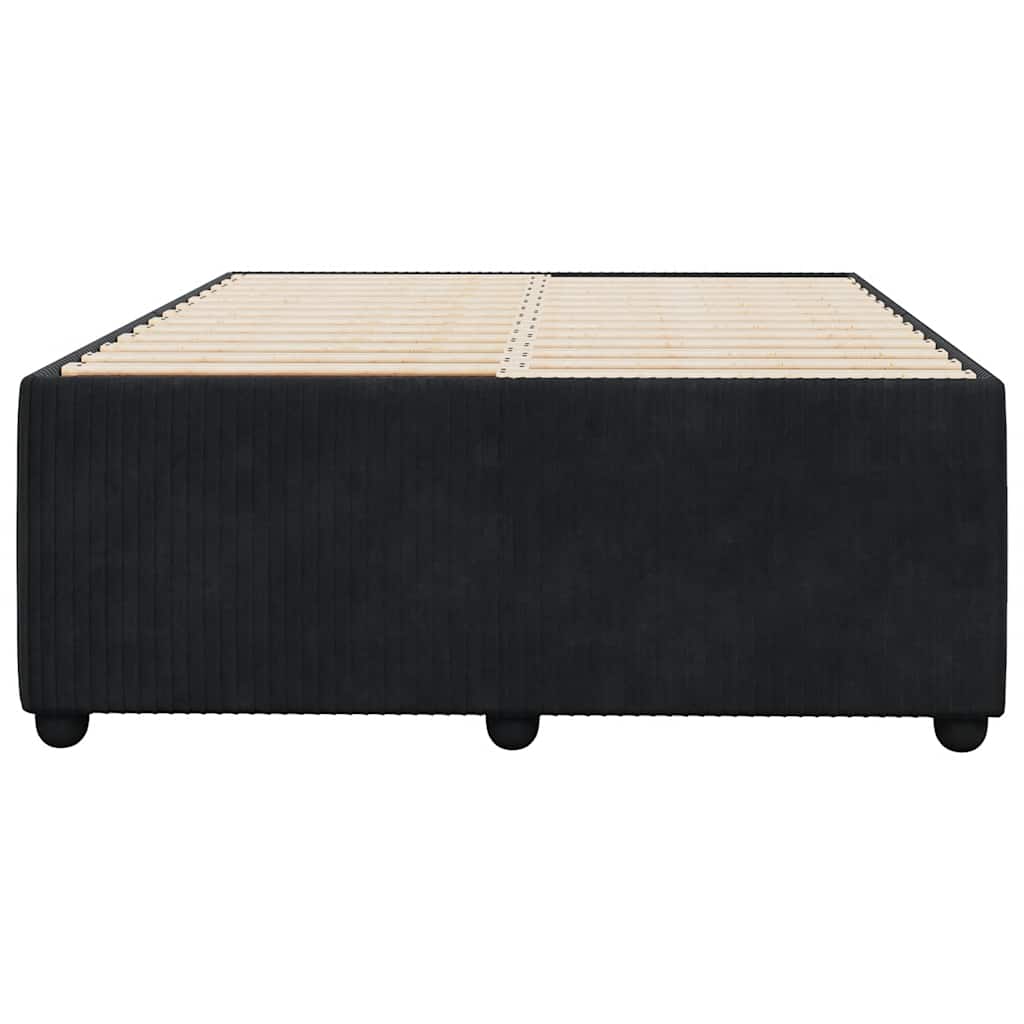 Estrutura de cama sem colchão 120x190 cm veludo preto