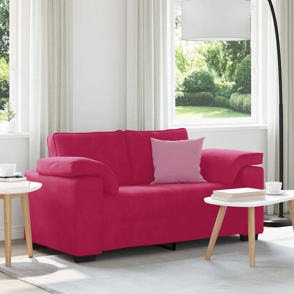 Sofá-luvas 160x77x82 cm veludo vermelho tinto