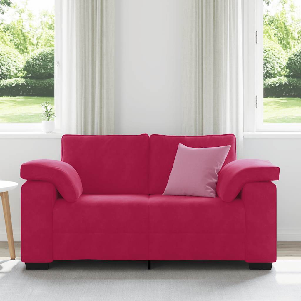 Sofá-luvas 160x77x82 cm veludo vermelho tinto
