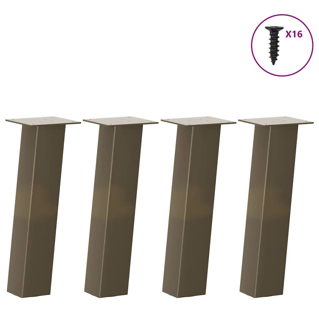 Pés para mesa de centro 4 peças aço natural 42 cm aço