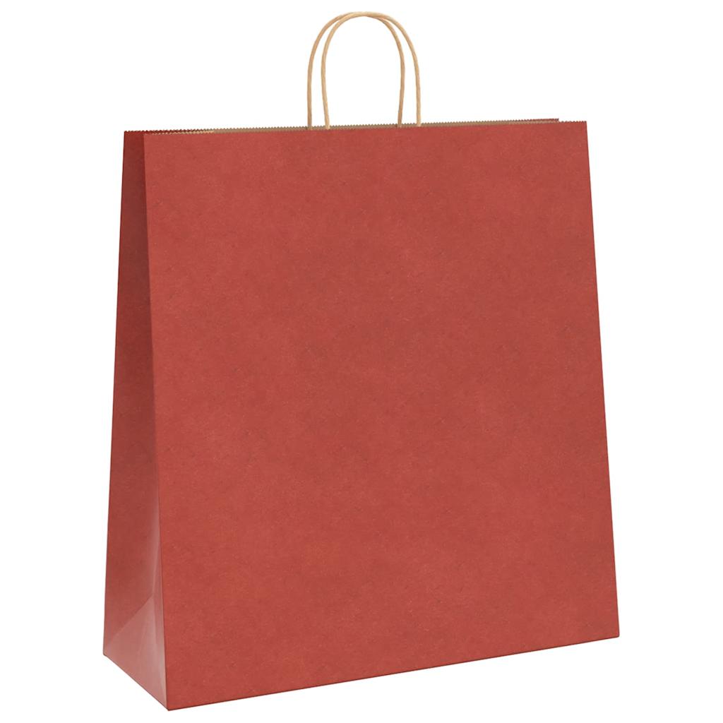 Sacos de papel 250 unid com alças vermelhas 45x17x48 cm