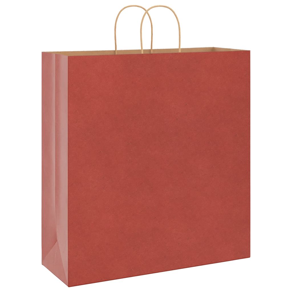 Sacos de papel 250 unid com alças vermelhas 45x17x48 cm