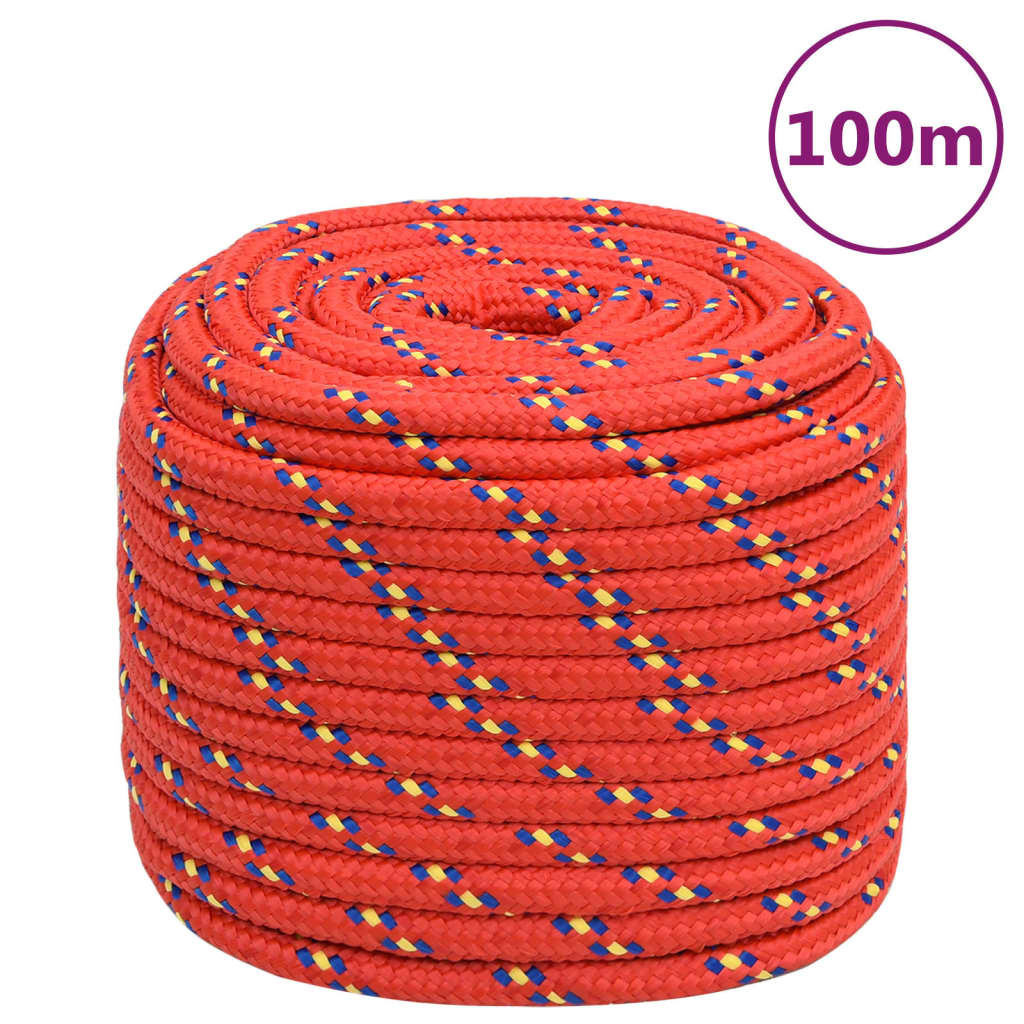 Corda de barco 18 mm 100 m polipropileno vermelho