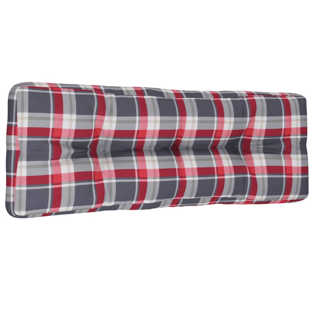 Almofadão p/ sofá de paletes 120x40x12cm tecido xadrez vermelho