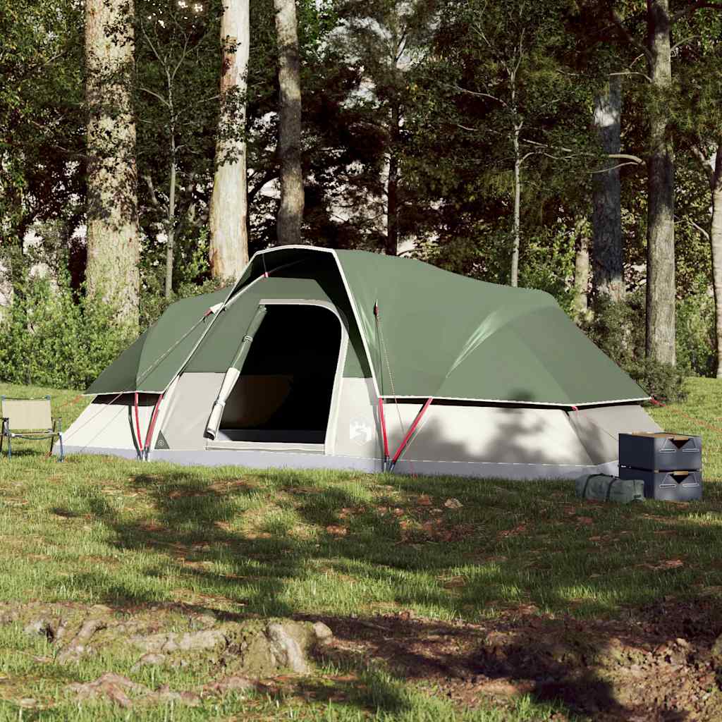 Tenda familiar em cúpula para 9 pessoas impermeável verde