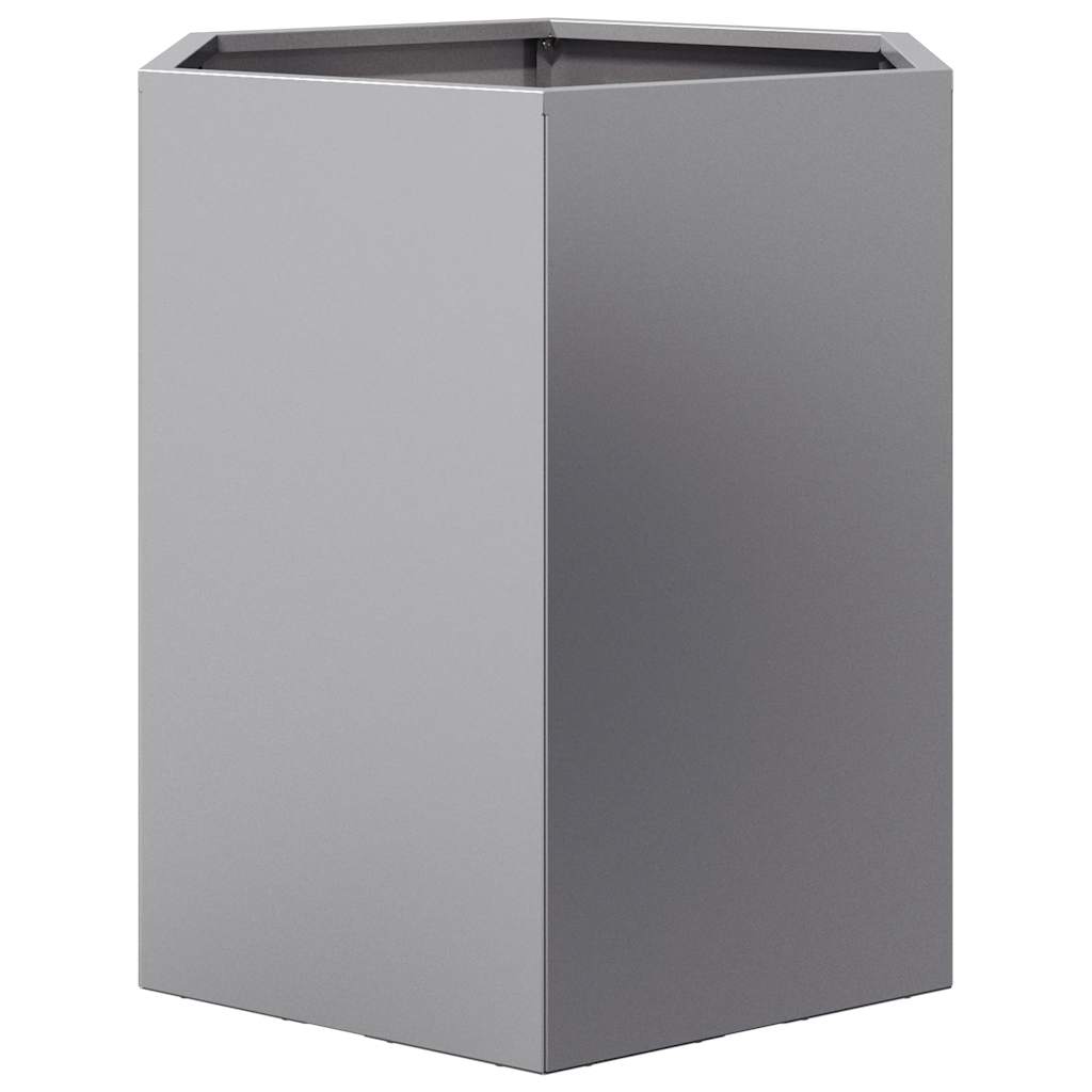 Vaso/floreira de jardim hexagonal 46x40x45 cm aço galvanizado