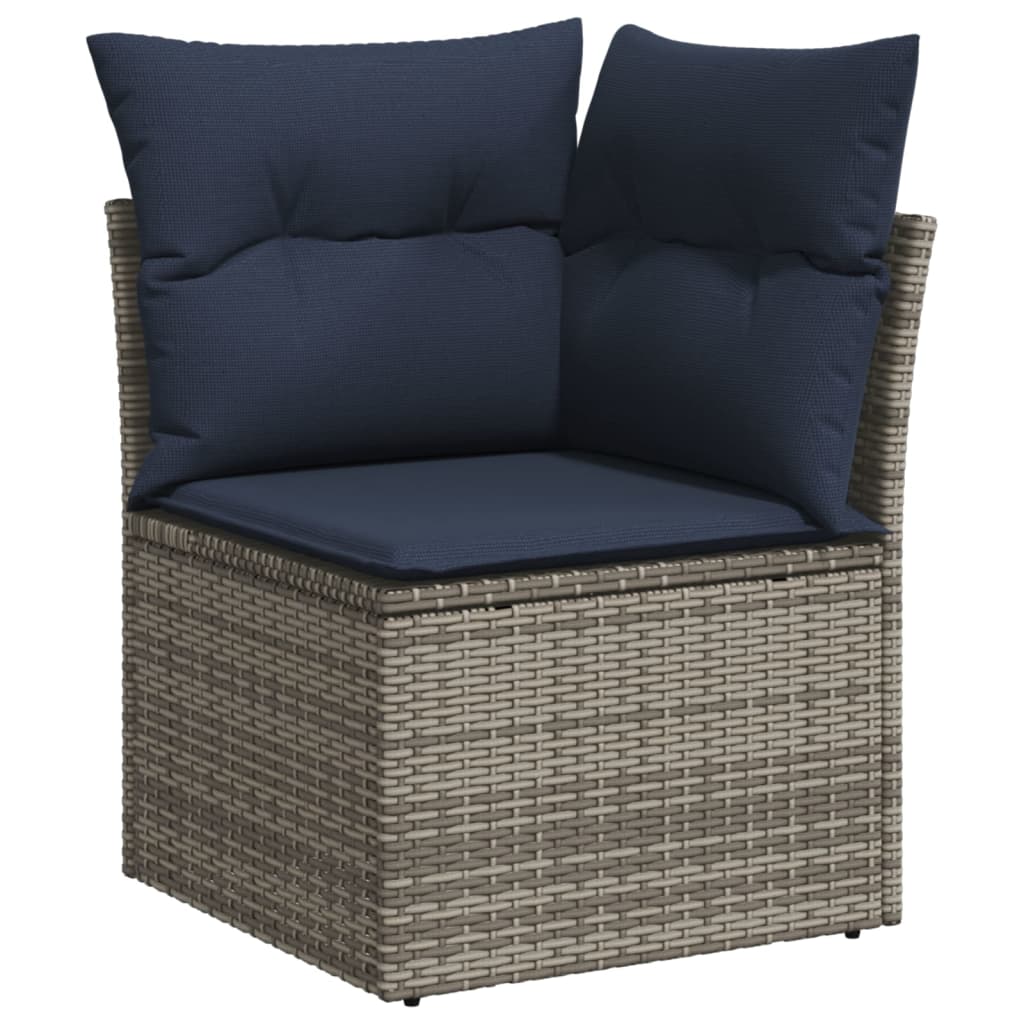 Conjunto de sofá de jardim com 12 peças e almofadas em rattan sintético cinza