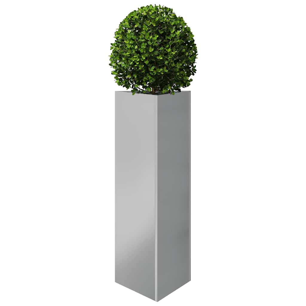 Vaso/floreira de jardim triangular 30x26x75 cm aço galvanizado