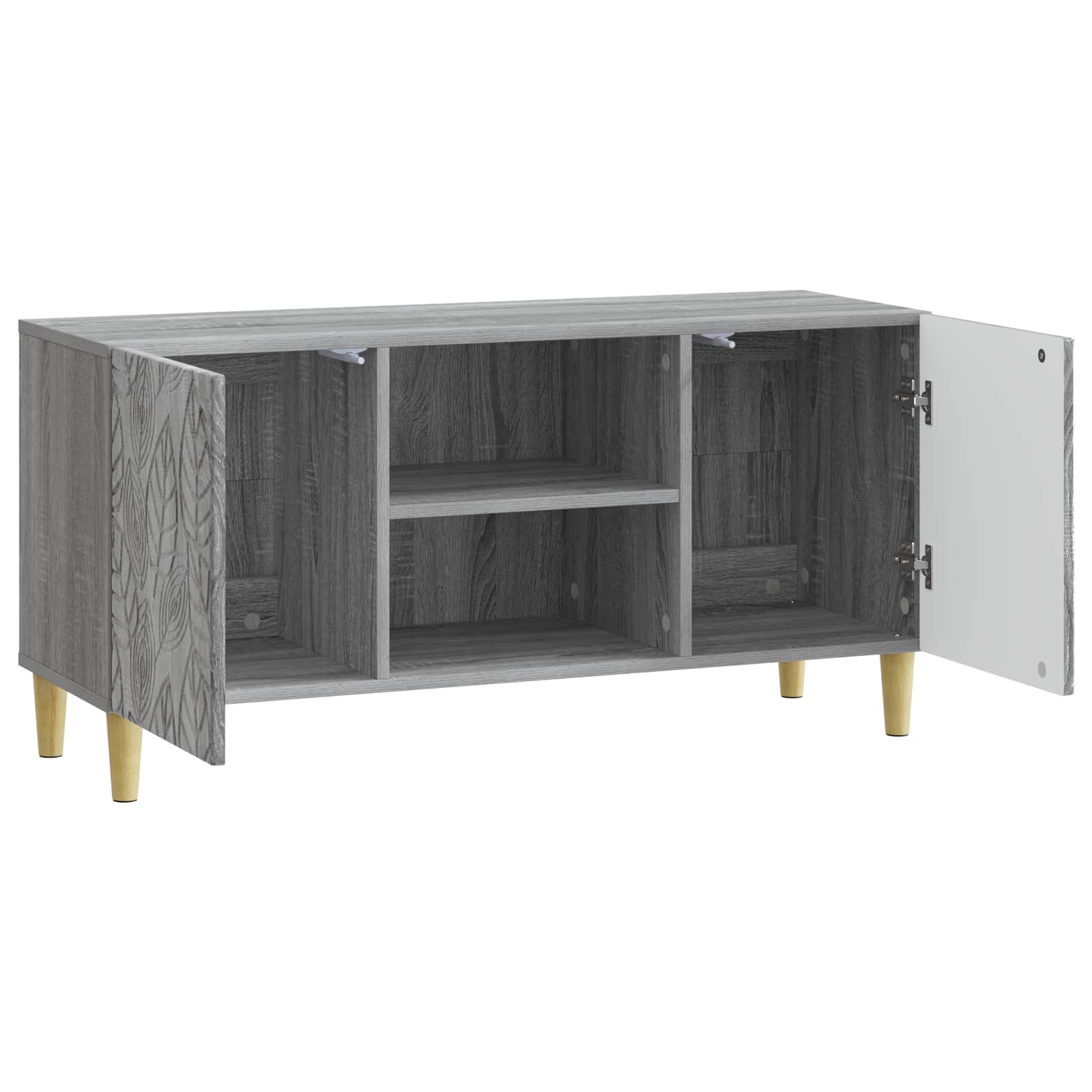 Gabinete para TV 102 x 34,5 x 50 cm sonoma cinzento