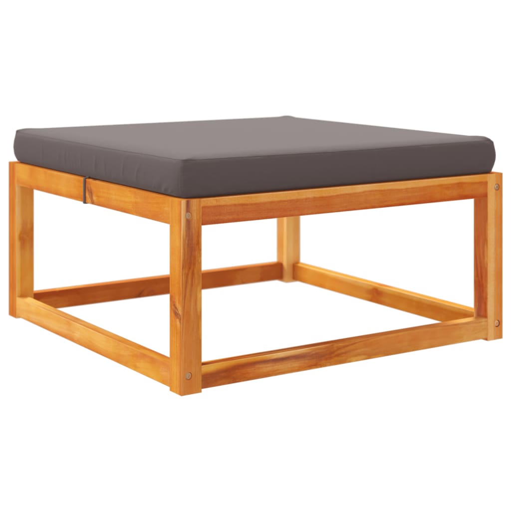 Conjunto de sofás de jardim de 5 peças com almofadas de madeira de acácia e corda