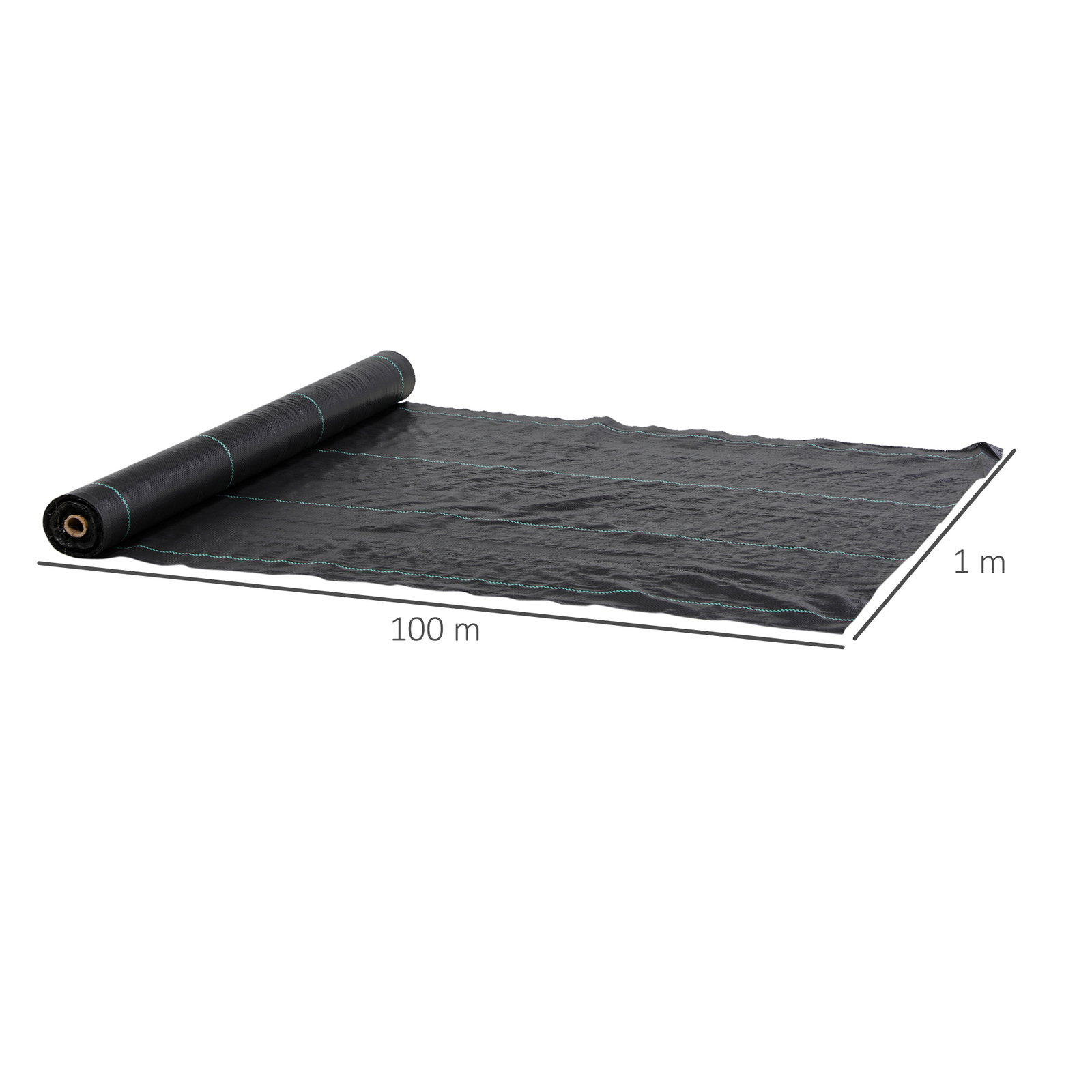 Rolo de malha anti-ervas 1x100 m malha geotêxtil 60 g/m² para controlo de ervas daninhas de jardim malha anti-ervas preta