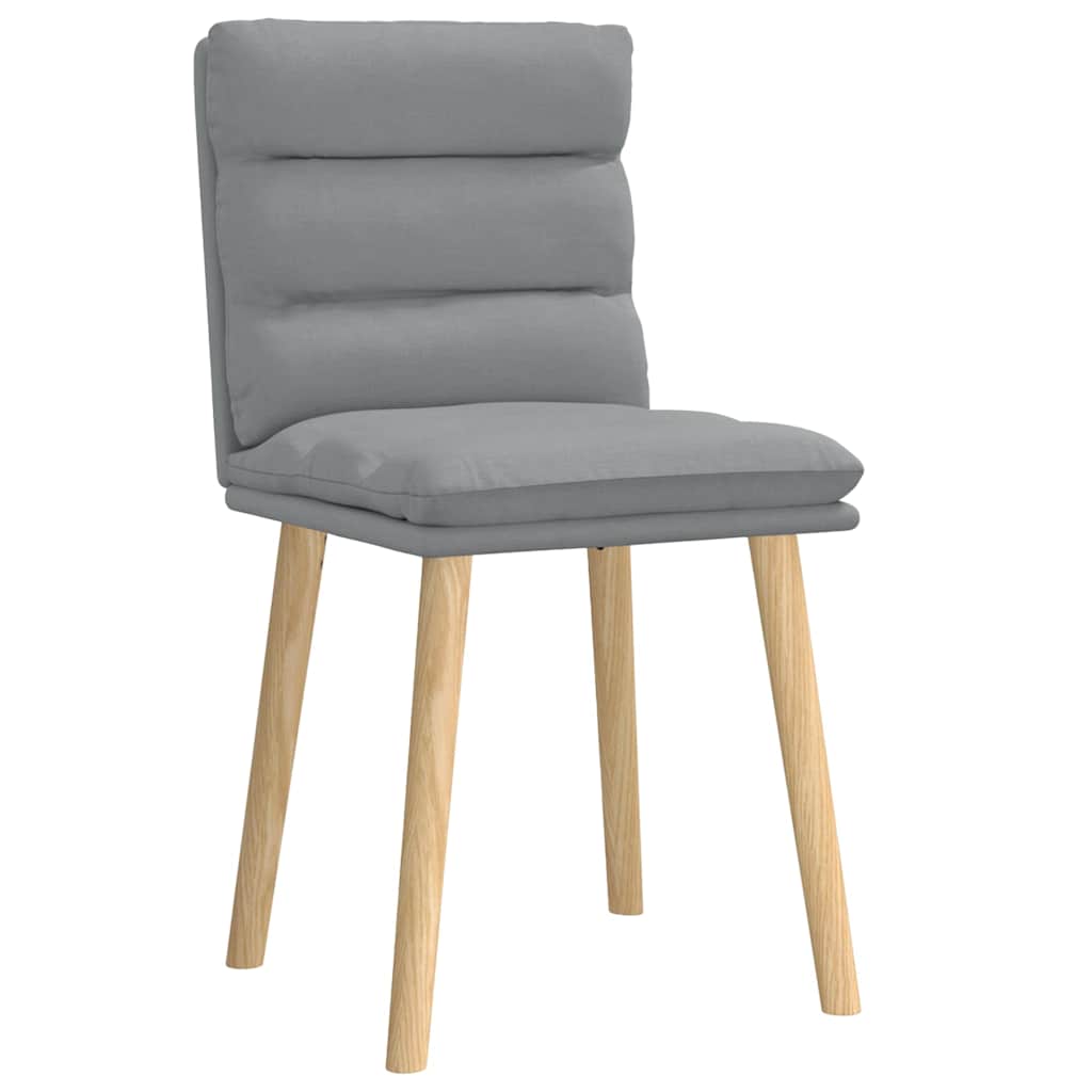 Cadeiras de jantar 2 pcs tecido cinzento-claro