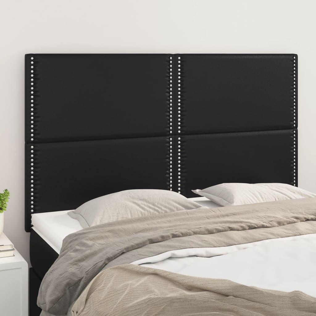 Cabeceira preta 144x5x118/128 cm couro sintético