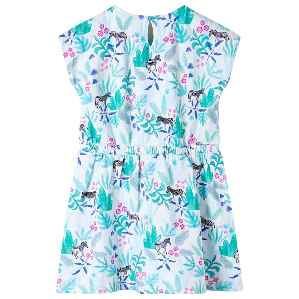 Vestido para criança cor cru e menta-escuro 104