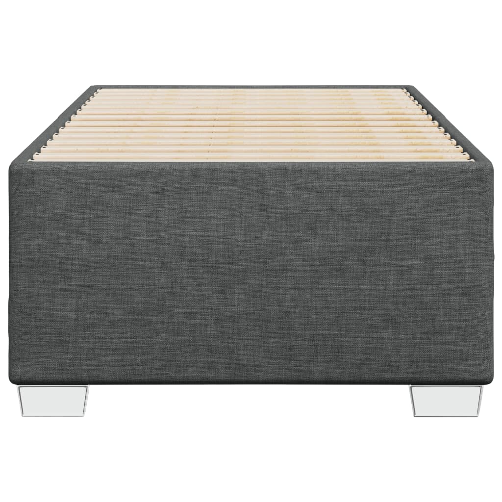 Estrutura de cama sem colchão 100x200 cm tecido cinzento-escuro