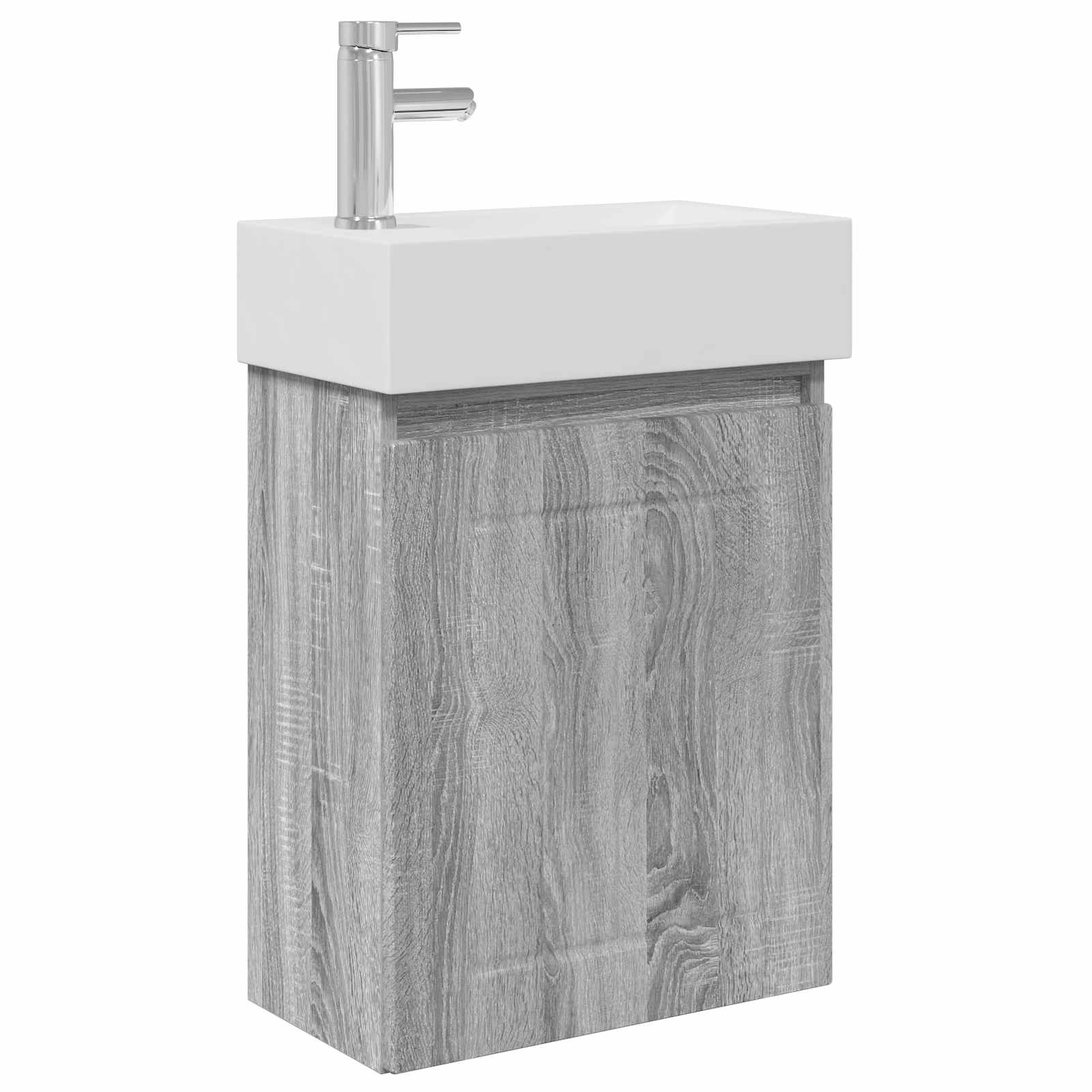 Conjunto de móveis de banheiro com torneira sonoma cinzento