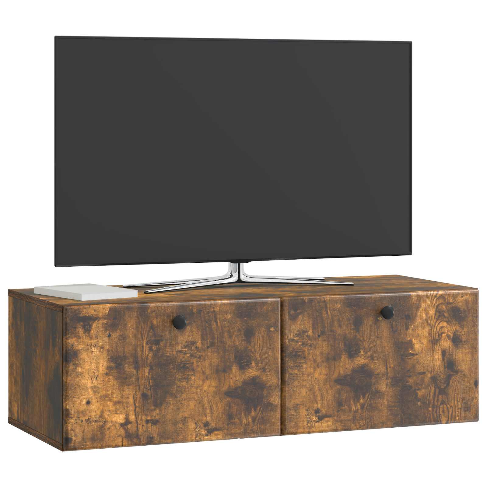 Gabinete de TV de parede 98 x 41 x 30 cm carvalho fumado