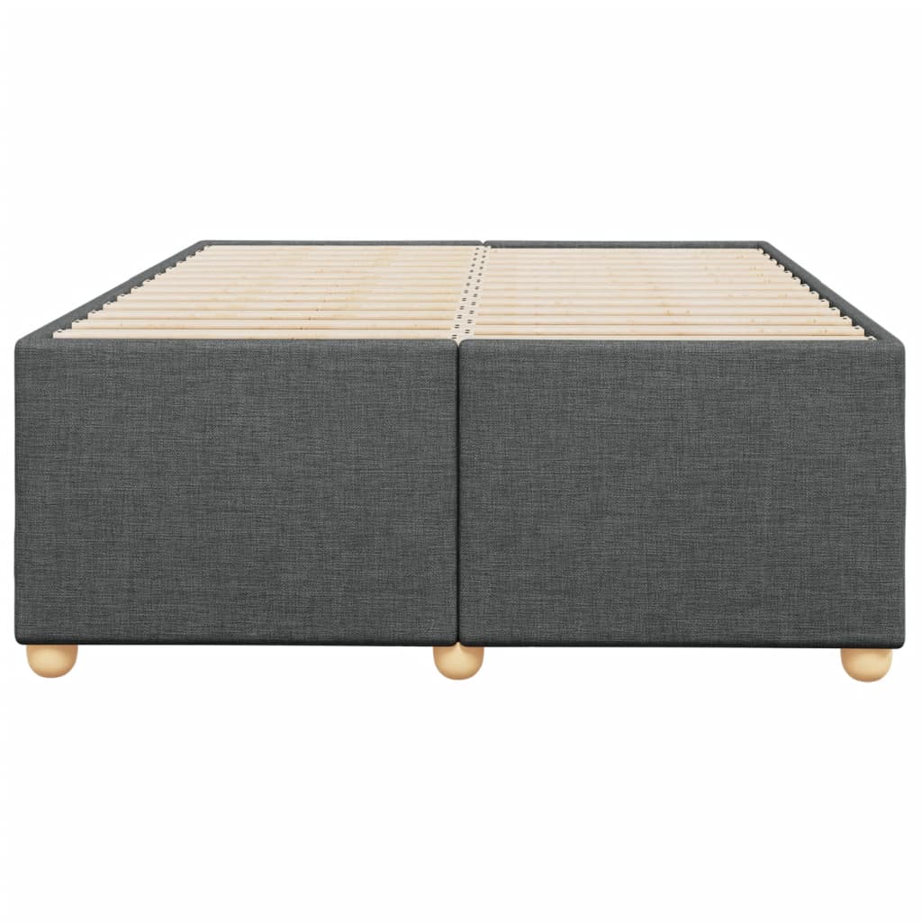 Estrutura de cama sem colchão 120x200 cm tecido cinzento-escuro