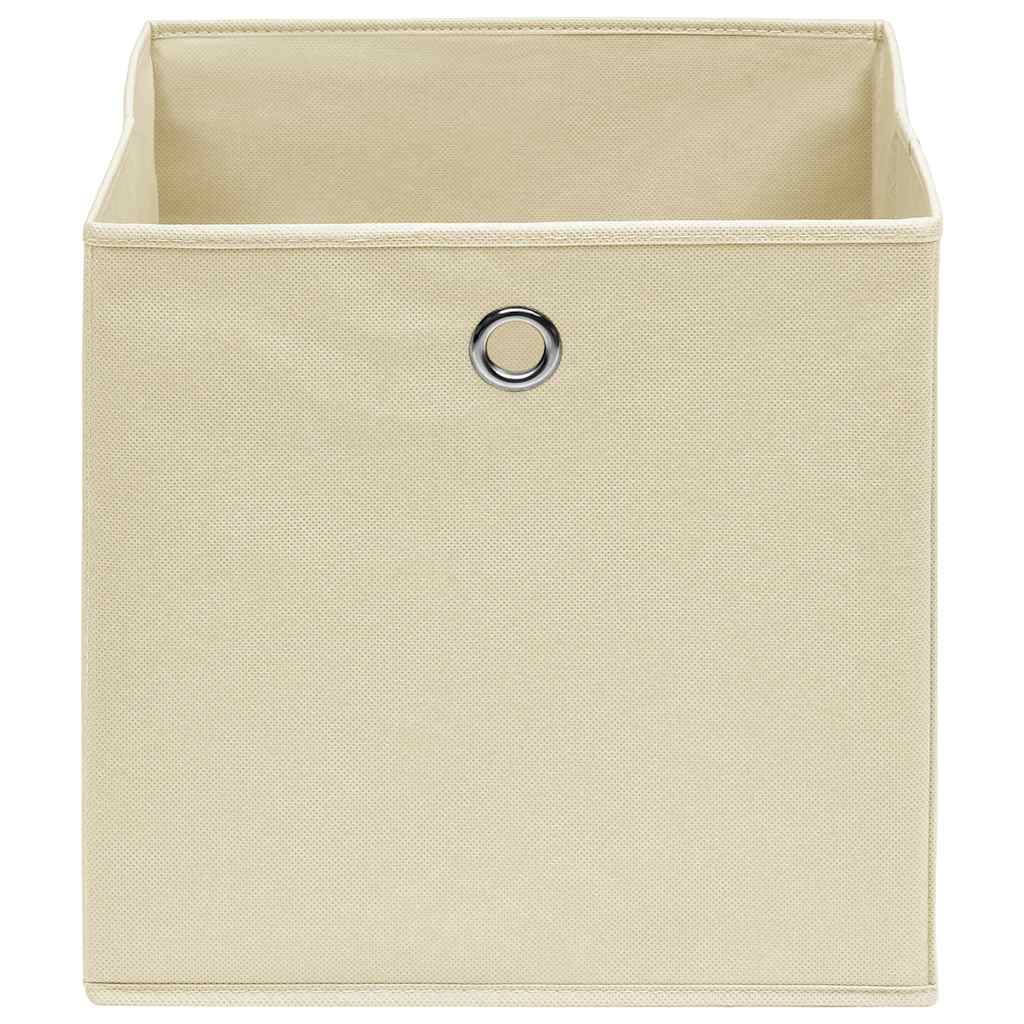 Caixas de arrumação 10 pcs 32x32x32 cm tecido creme