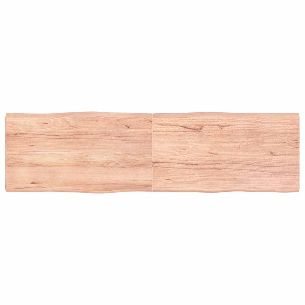 Tampo de mesa com bordas vivas carvalho tratado castanho-claro