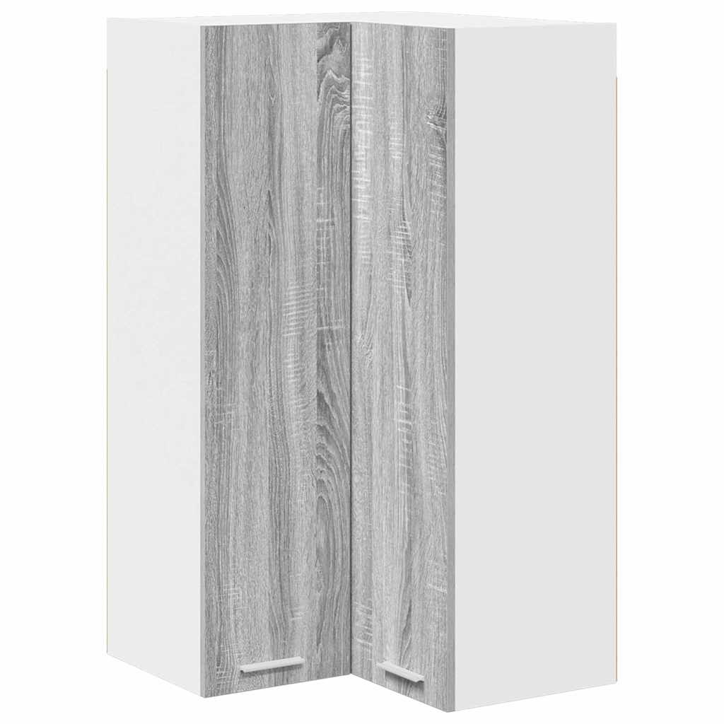 Armário suspenso cinza sonoma e branco 57 x 57 x 100 cm