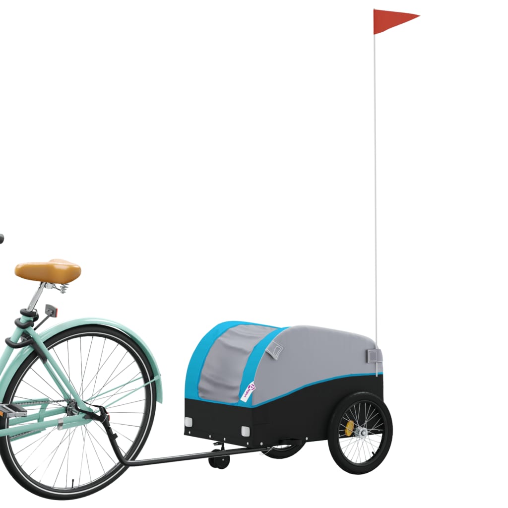 Reboque para bicicleta 30 kg ferro preto e azul