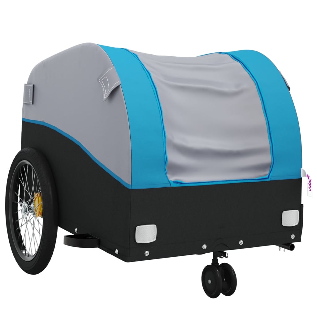 Reboque para bicicleta 30 kg ferro preto e azul